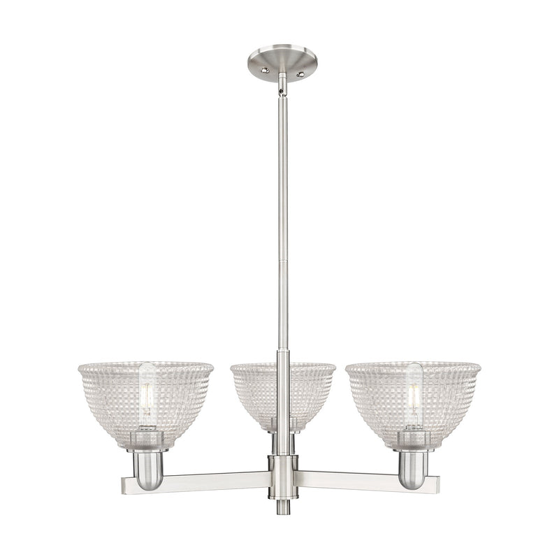Innovations Arietta 30in 3-Light Pendant | Industrial Satin Nickel Steel and Clear Glass | Kitchen Island & Dining Room | 29.75 x | Model 716-3CR-SN-G422
