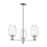 Innovations Preston 3Lt 18" Flute Stem Chandelier, SN/CL - 716-3CR-SN-G457-6CL
