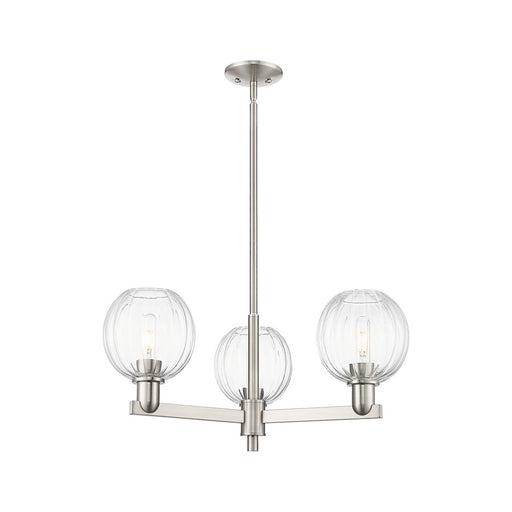 Innovations Preston 3Lt 18" Globe Stem Chandelier, SN/CL - 716-3CR-SN-G458-7CL