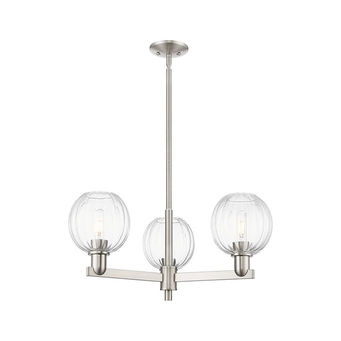 Innovations Preston 3Lt 18" Globe Stem Chandelier, SN/CL - 716-3CR-SN-G458-7CL