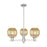 Innovations Preston 3Lt 18" Globe Stem Chandelier, SN/MC - 716-3CR-SN-G458-7ME