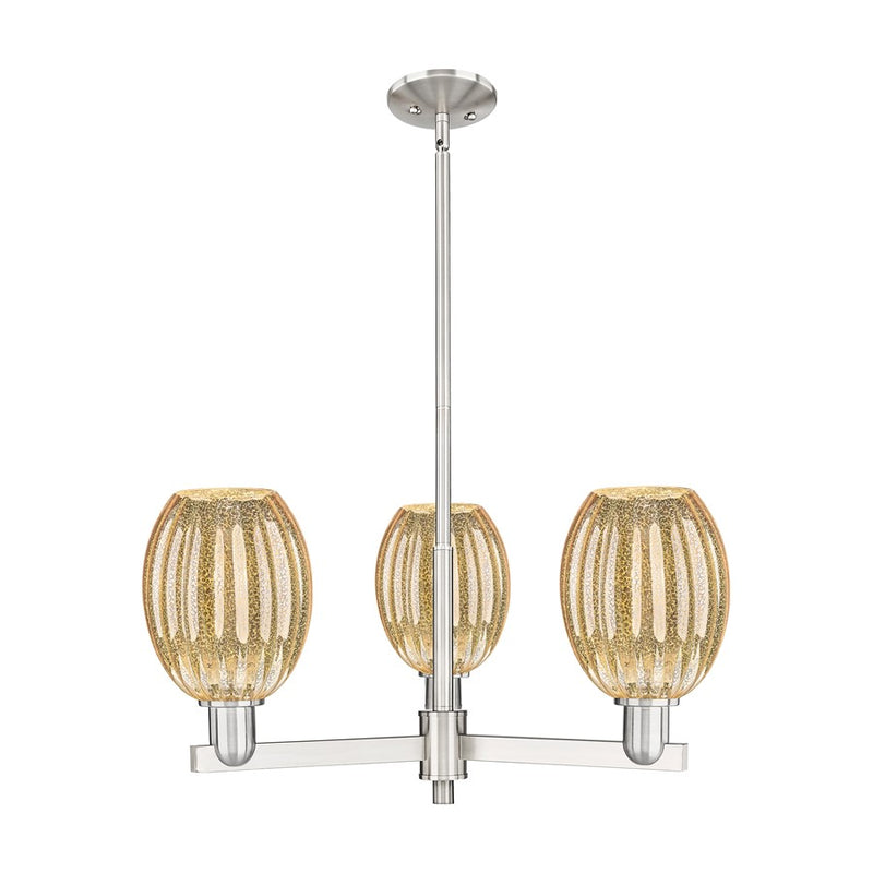 Innovations Preston 3Lt 18" Bell Stem Chandelier, SN/MC - 716-3CR-SN-G459-6ME