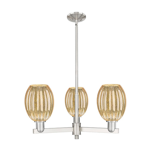 Innovations Preston 3Lt 18" Bell Stem Chandelier, SN/MC - 716-3CR-SN-G459-6ME