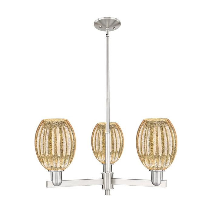 Innovations Preston 3Lt 18" Bell Stem Chandelier, SN/MC - 716-3CR-SN-G459-6ME
