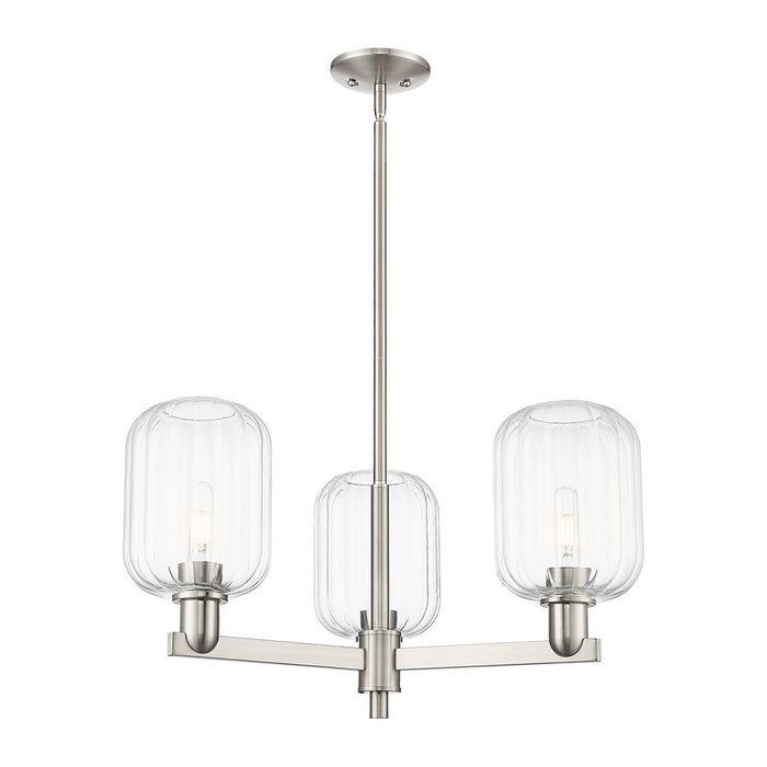 Innovations Preston 3Lt 18" Jar Stem Chandelier, SN/Clear - 716-3CR-SN-G460-7CL