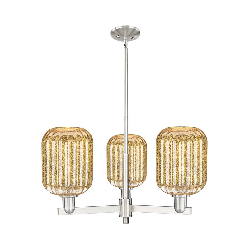 Innovations Preston 3Lt 18" Jar Stem Chandelier, SN/MC - 716-3CR-SN-G460-7ME