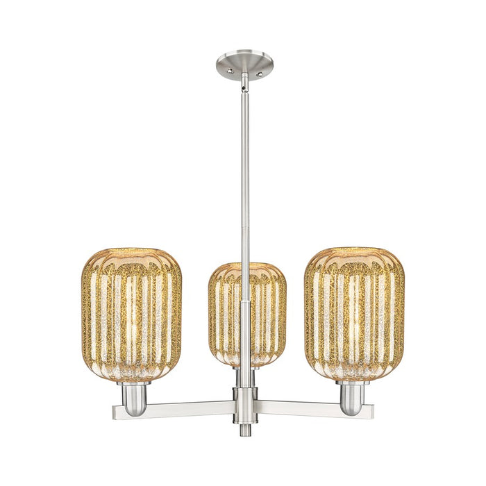 Innovations Preston 3Lt 18" Jar Stem Chandelier, SN/MC - 716-3CR-SN-G460-7ME