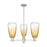 Innovations BH Almond 3Lt 18" Stem Chandelier, SN/AM - 716-3CR-SN-G480-6AM