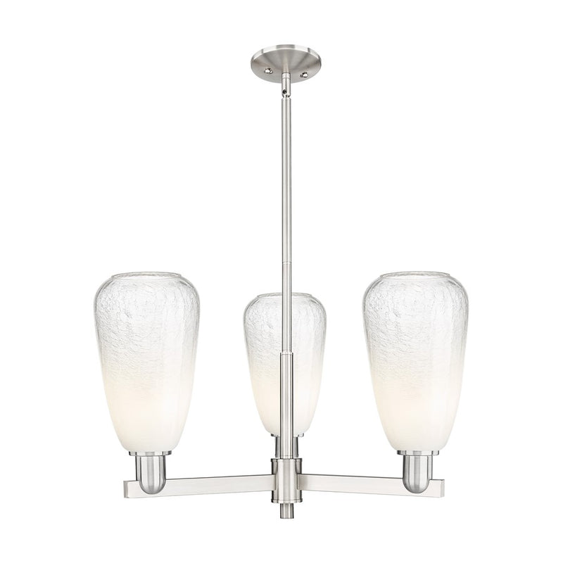Innovations BH Almond 3Lt 18" Stem Chandelier, SN/OP - 716-3CR-SN-G480-6OP
