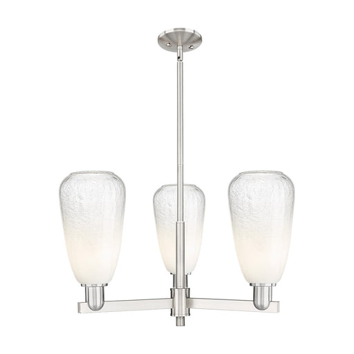 Innovations BH Almond 3Lt 18" Stem Chandelier, SN/OP - 716-3CR-SN-G480-6OP