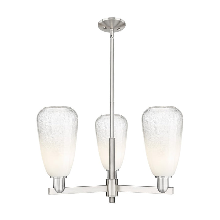 Innovations BH Almond 3Lt 18" Stem Chandelier, SN/OP - 716-3CR-SN-G480-6OP