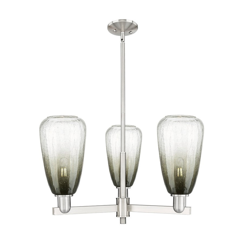 Innovations BH Almond 3Lt 18" Stem Chandelier, SN/SL - 716-3CR-SN-G480-6SL
