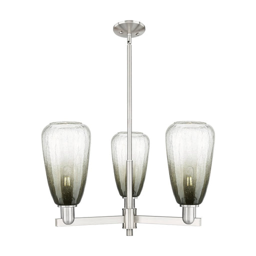Innovations BH Almond 3Lt 18" Stem Chandelier, SN/SL - 716-3CR-SN-G480-6SL