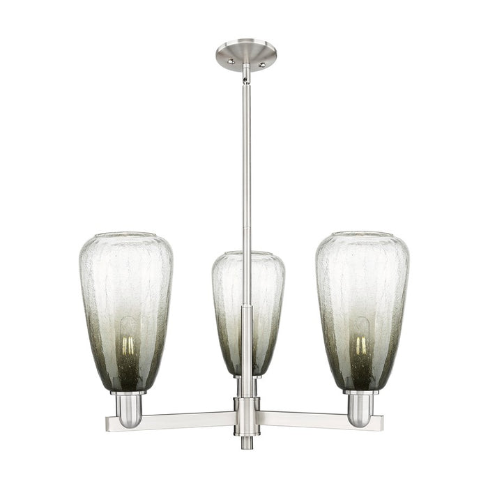 Innovations BH Almond 3Lt 18" Stem Chandelier, SN/SL - 716-3CR-SN-G480-6SL
