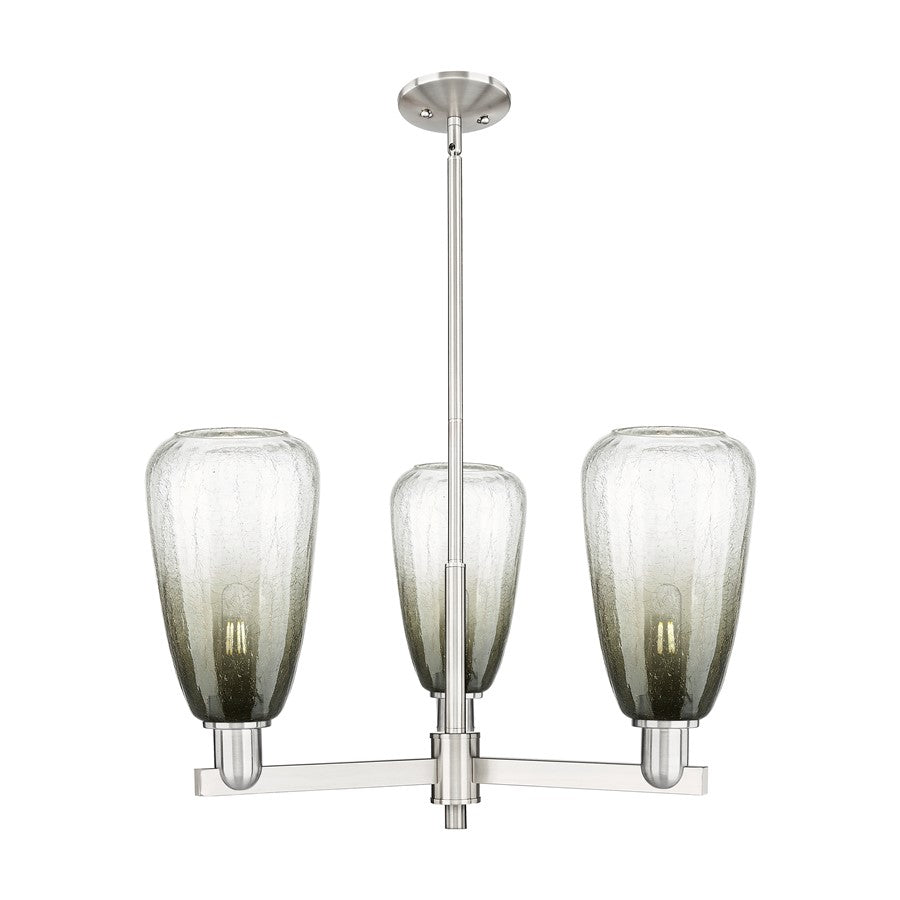 Innovations BH Almond 3Lt 18" Stem Chandelier, SN/SL - 716-3CR-SN-G480-6SL