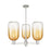 Innovations BH Cloche 3Lt 18" Stem Chandelier, SN/AM - 716-3CR-SN-G482-7AM