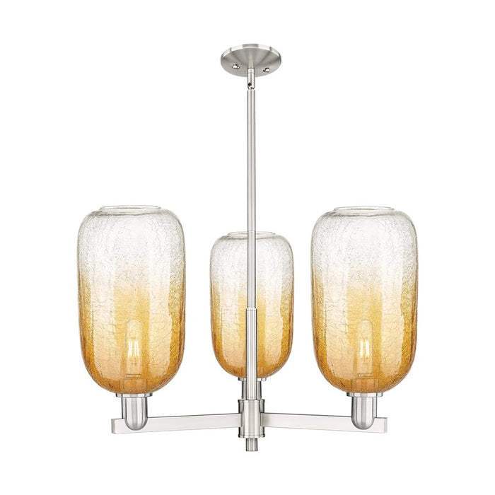 Innovations BH Cloche 3Lt 18" Stem Chandelier, SN/AM - 716-3CR-SN-G482-7AM