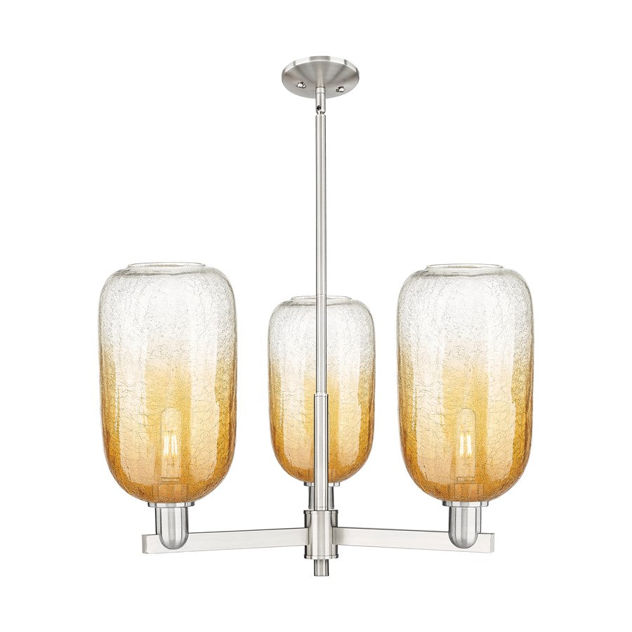 Innovations BH Cloche 3Lt 18" Stem Chandelier, SN/AM - 716-3CR-SN-G482-7AM