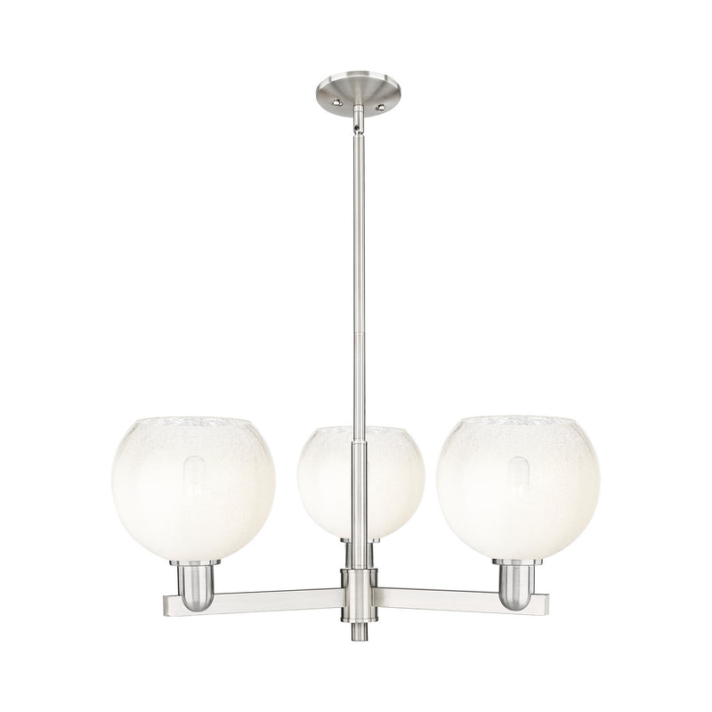 Innovations Brookhaven Globe 30in 3-Light Pendant | Industrial Satin Nickel Steel and Opal Glass | Kitchen Island & Dining | Model 716-3CR-SN-G483-8OP