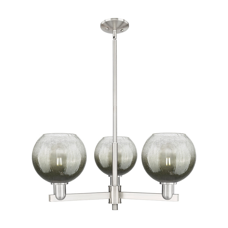 Innovations Brookhaven Globe 30in 3-Light Pendant | Industrial Satin Nickel Steel and Slate Glass | Kitchen Island & Dining | Model 716-3CR-SN-G483-8SL