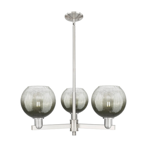 Innovations Brookhaven Globe 30in 3-Light Pendant | Industrial Satin Nickel Steel and Slate Glass | Kitchen Island & Dining | Model 716-3CR-SN-G483-8SL