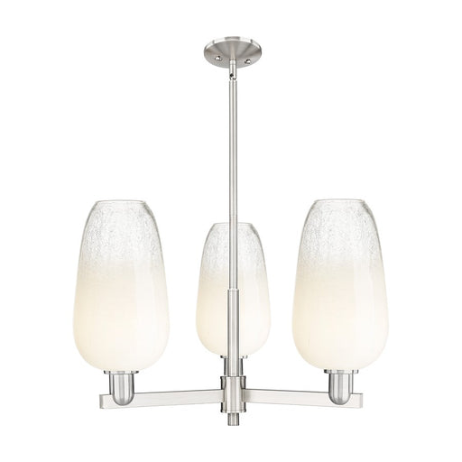 Innovations BH Flute 3Lt 18" Stem Chandelier, SN/OP - 716-3CR-SN-G484-7OP