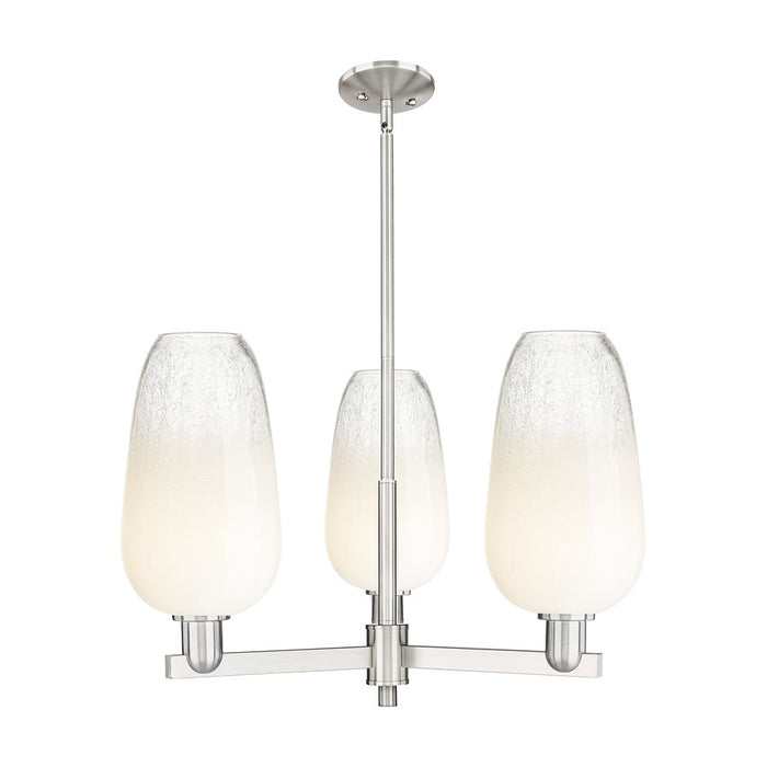 Innovations BH Flute 3Lt 18" Stem Chandelier, SN/OP - 716-3CR-SN-G484-7OP