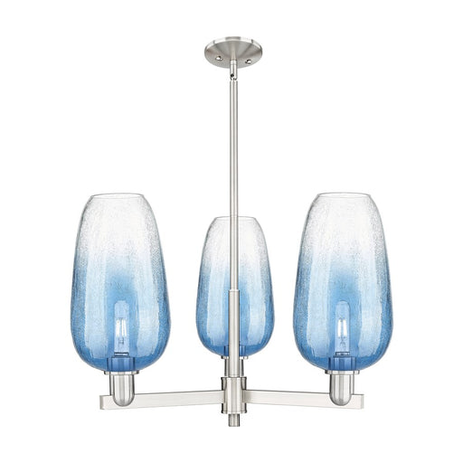 Innovations BH Flute 3Lt 18" Stem Chandelier, SN/SB - 716-3CR-SN-G484-7SB