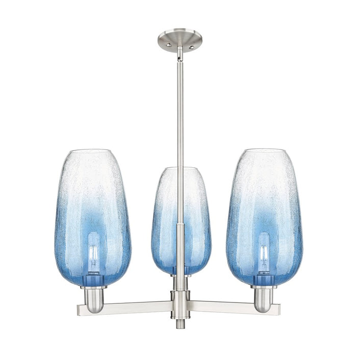 Innovations BH Flute 3Lt 18" Stem Chandelier, SN/SB - 716-3CR-SN-G484-7SB