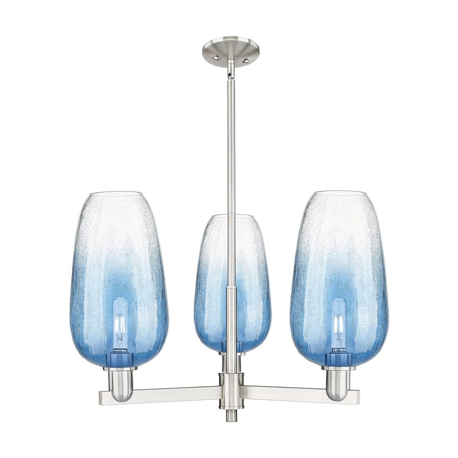 Innovations BH Flute 3Lt 18" Stem Chandelier, SN/SB - 716-3CR-SN-G484-7SB