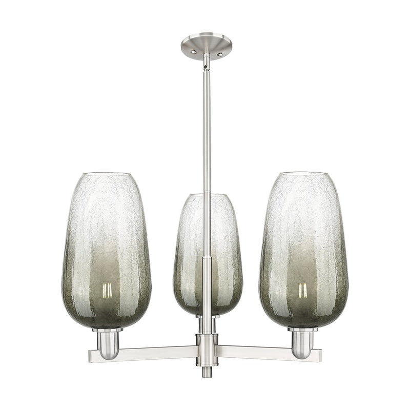 Innovations BH Flute 3Lt 18" Stem Chandelier, SN/SL - 716-3CR-SN-G484-7SL