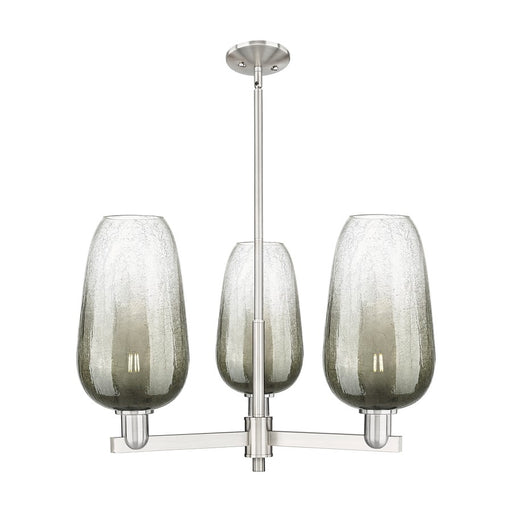 Innovations BH Flute 3Lt 18" Stem Chandelier, SN/SL - 716-3CR-SN-G484-7SL