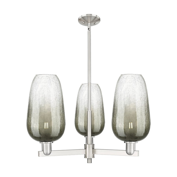 Innovations BH Flute 3Lt 18" Stem Chandelier, SN/SL - 716-3CR-SN-G484-7SL