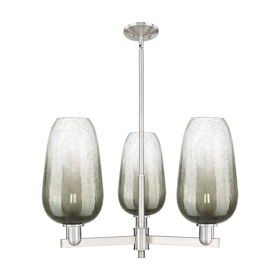Innovations BH Flute 3Lt 18" Stem Chandelier, SN/SL - 716-3CR-SN-G484-7SL