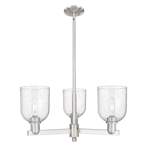 Innovations Bella 27in 3-Light Pendant | Industrial Satin Nickel Steel and Seedy Glass | Kitchen Island & Dining Room | 27.25 | Model 716-3CR-SN-G558-6SDY