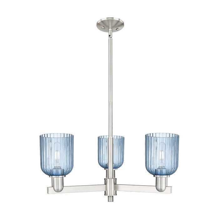 Innovations Bridal Veil 3Lt 18" Chandelier, SN/Blue - 716-3CR-SN-G559-5BL