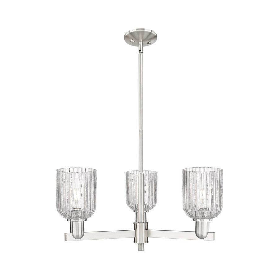 Innovations Bridal Veil 3Lt 18" Chandelier, SN/Clear - 716-3CR-SN-G559-5CL