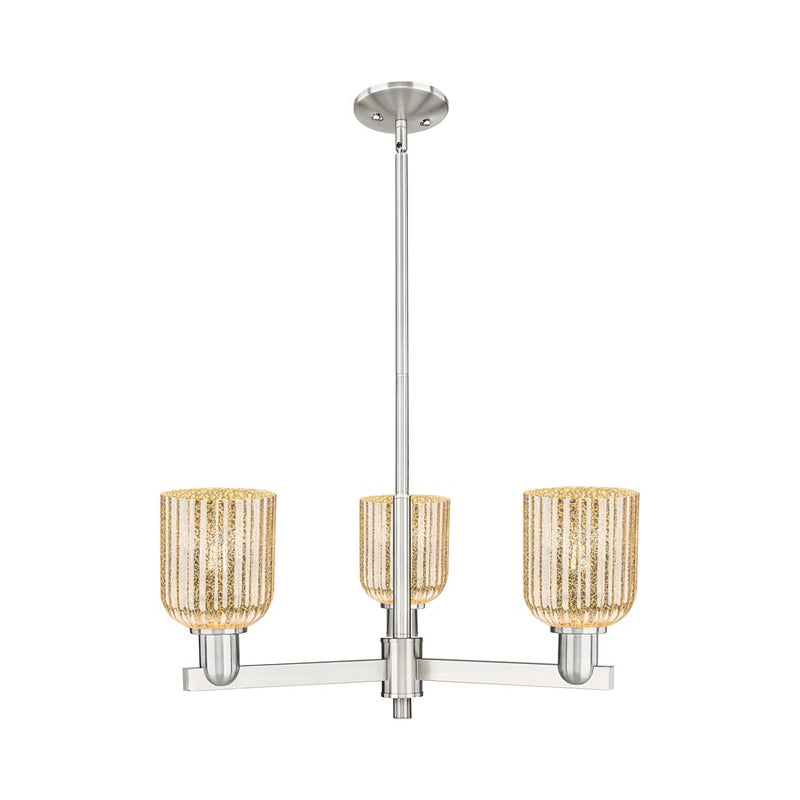 Innovations Bridal Veil 3Lt 18" Chandelier, SN/Mercury - 716-3CR-SN-G559-5ME