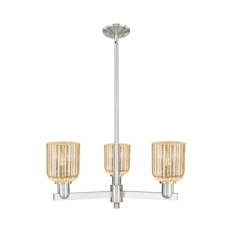 Innovations Bridal Veil 3Lt 18" Chandelier, SN/Mercury - 716-3CR-SN-G559-5ME