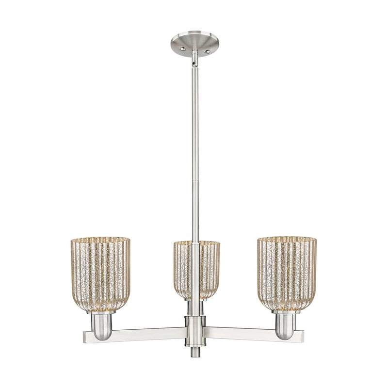 Innovations Bridal Veil 3Lt 18" Chandelier, Satin Nickel/Mercury