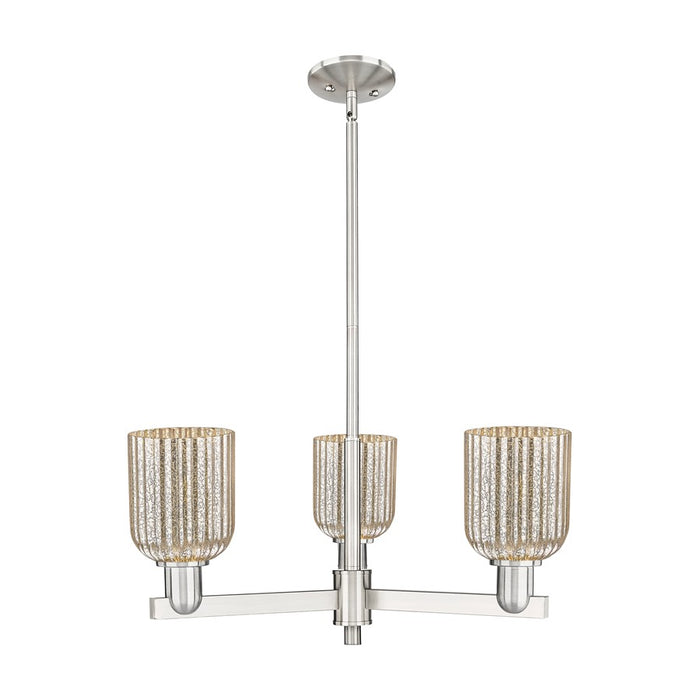 Innovations Bridal Veil 3Lt 18" Chandelier, Satin Nickel/Mercury