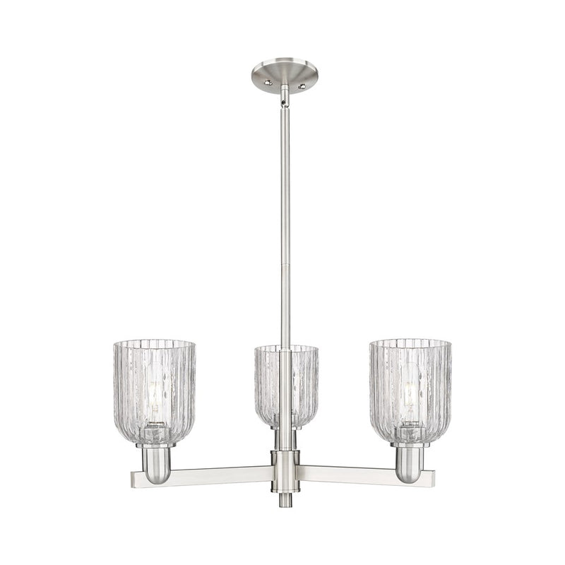 Innovations Bridal Veil 3Lt 18" Chandelier, SN/Seed - 716-3CR-SN-G559-5SDY