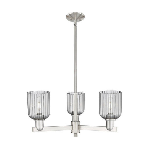 Innovations Bridal Veil 3Lt 18" Chandelier, SN/Smoke - 716-3CR-SN-G559-5SM