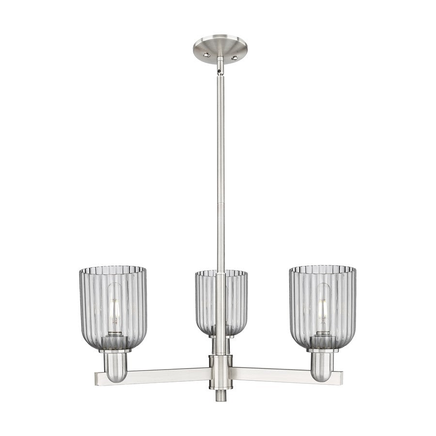 Innovations Bridal Veil 3Lt 18" Chandelier, SN/Smoke - 716-3CR-SN-G559-5SM