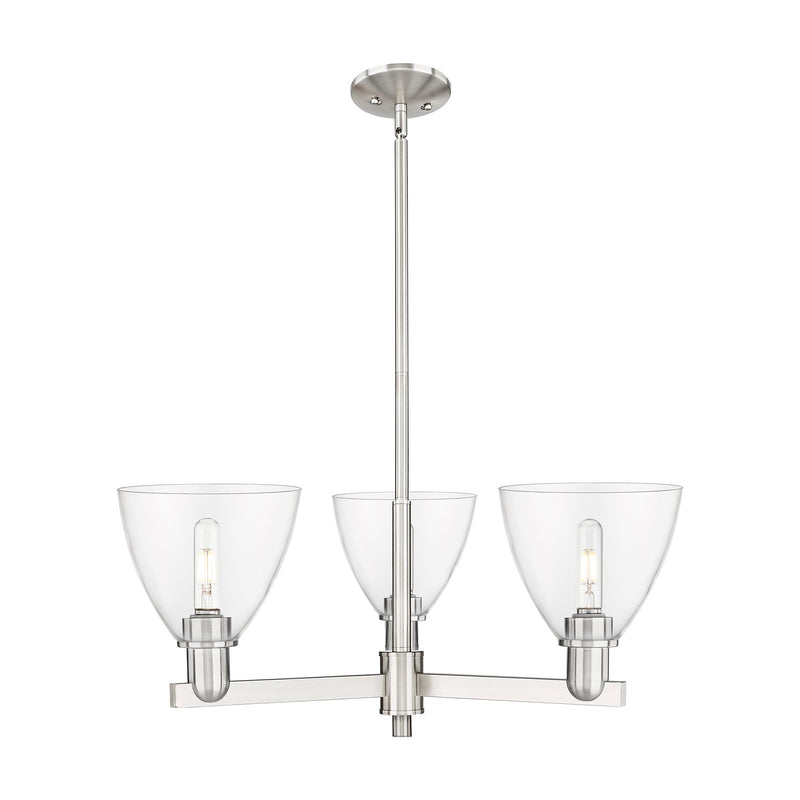 Innovations Bristol 29in 3-Light Pendant | Industrial Satin Nickel Steel and Clear Glass | Kitchen Island & Dining Room | 29.25 | Model 716-3CR-SN-GBD-752