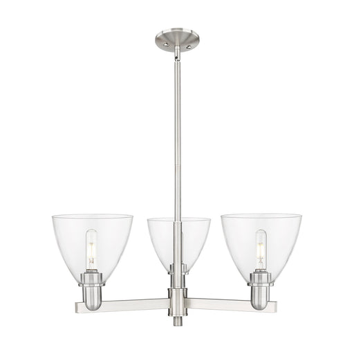Innovations Bristol 29in 3-Light Pendant | Industrial Satin Nickel Steel and Clear Glass | Kitchen Island & Dining Room | 29.25 | Model 716-3CR-SN-GBD-752