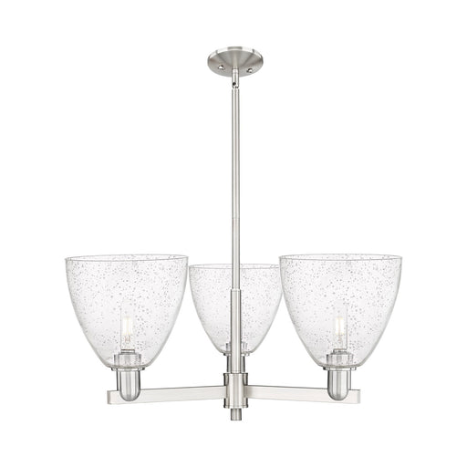 Innovations Bristol 31in 3-Light Pendant | Industrial Satin Nickel Steel and Seedy Glass | Kitchen Island & Dining Room | 30.75 | Model 716-3CR-SN-GBD-94