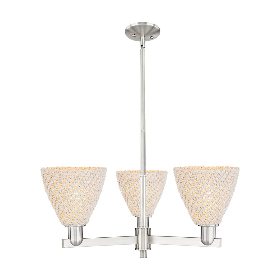 Innovations NB Dome 3Lt 18" Chandelier, SN/NF - 716-3CR-SN-NBD-75-NAT