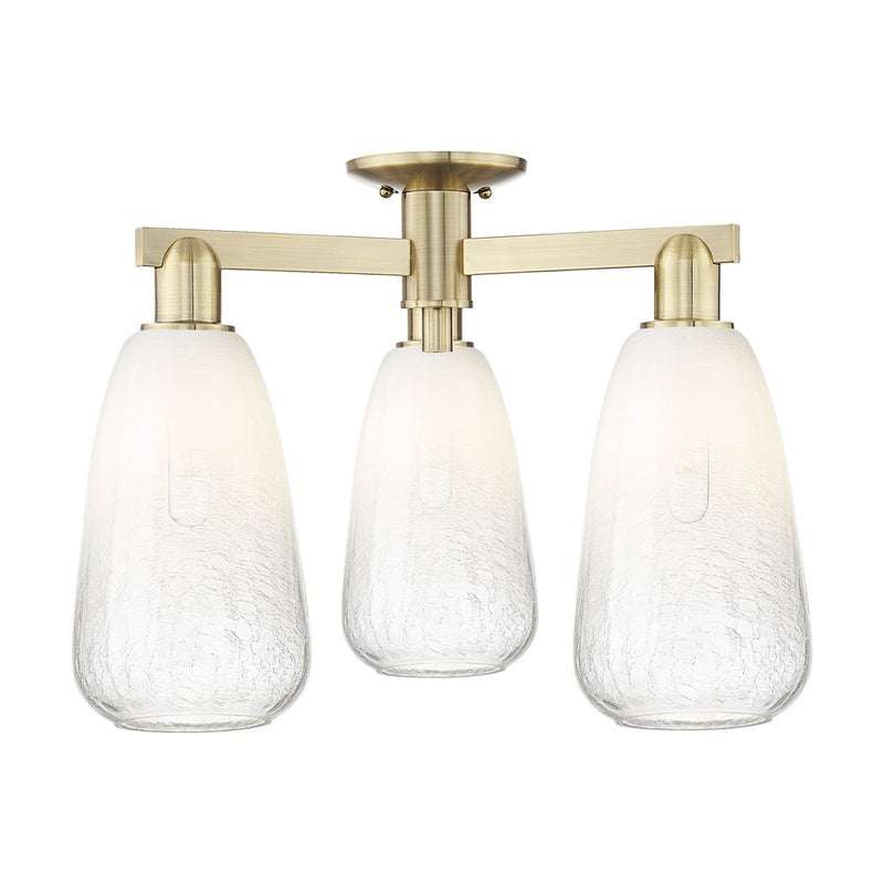 Innovations Brookhaven Almond 3Lt 24" Semi-Flush, AB/Opal - 716-3F-AB-G480-6OP