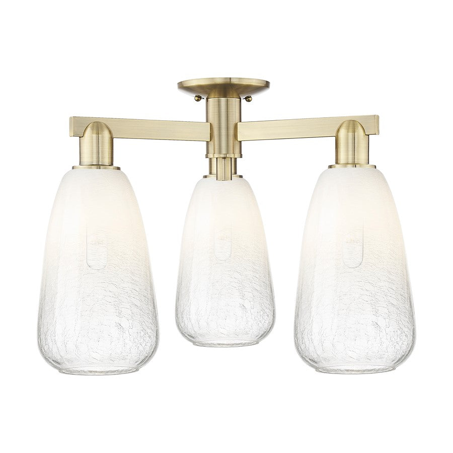 Innovations Brookhaven Almond 3Lt 24" Semi-Flush, AB/Opal - 716-3F-AB-G480-6OP